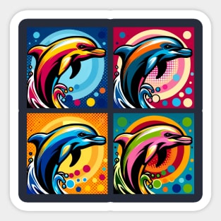 Pop Dolphin Art - Trendy Marine Life Sticker